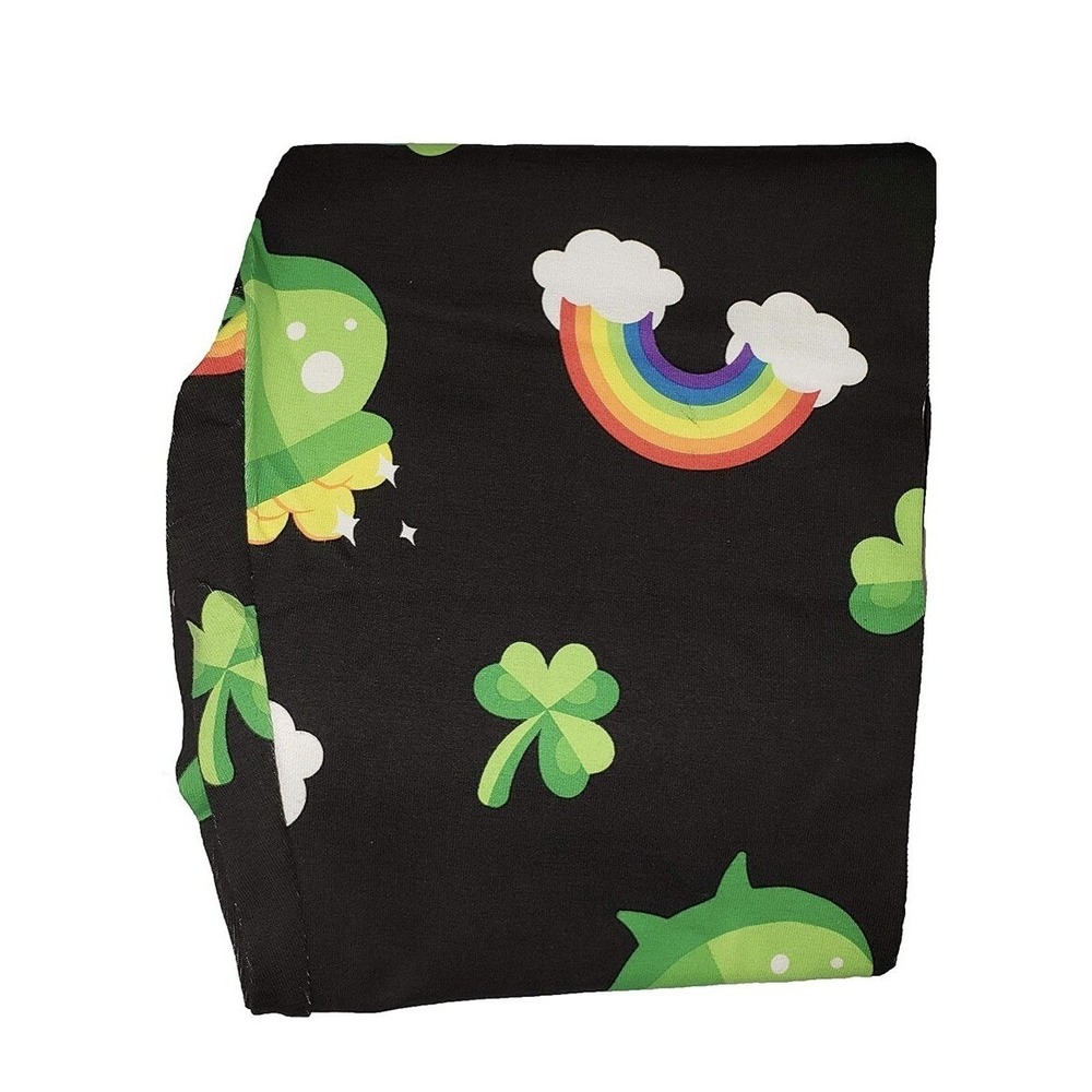 No Boundaries St. Patrick's Day Shamrock Black Ankle Leggings Junior Medium 7-9